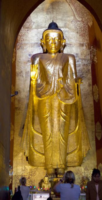 Gautama Buddha statue at Ananda Temple in Bagan, Myanmar