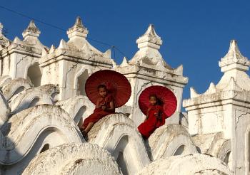 Myatheinan Pagoda (aka Hsinbyume Pagoda) in Mingun, central Myanmar. 
