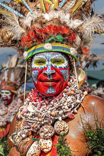 One of many colorful dancers at PNG’s annual Goroka Festival.