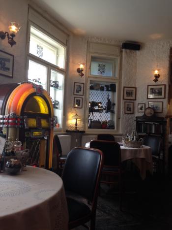 A wonderful old jukebox and antique radios are part of the décor at Bistro Fotić in Zagreb, Croatia. 