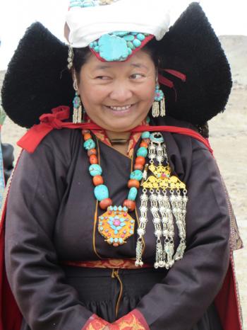  A woman in traditional Ladakhi dress. Photo by Esther Perica.