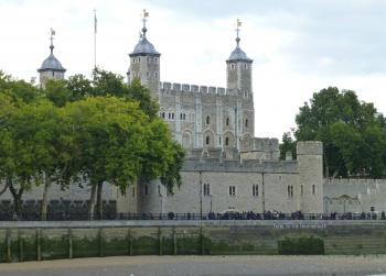 View of the Tower of London, seen on our complimentary Thames River cruise.