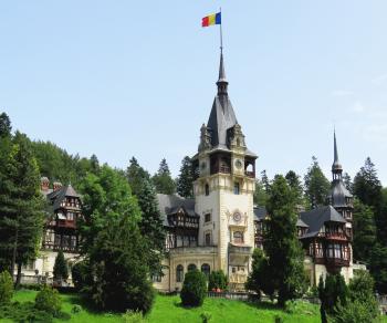 View of Peles¸ Castle, in the town of Sinaia.