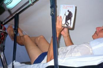 Rob Sangster crammed into an upper berth with “The Writings of Gandhi” on the way to Rajasthan.  