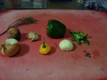 Ingredients for Jamaican Goat Curry.