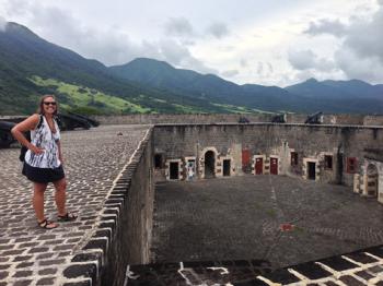 Cindy Shurtleff exploring Brimstone Hill Citadel on St. Kitts.