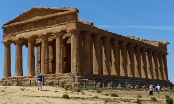 The ruins of a Greek temple at Agrigento’s Valley of the Temples.