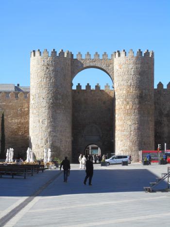 One of the monumental gateways punctuating the walls of Ávila.