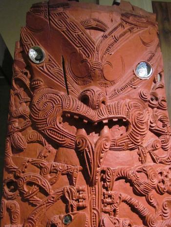 Māori woodcarving in the Auckland Museum.