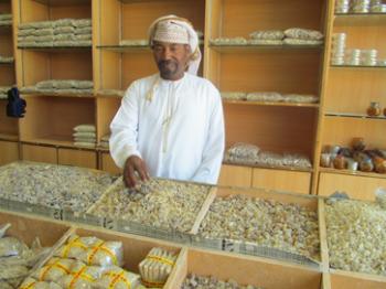 Frankincense for sale in the Salalah souk.