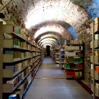 Catacombs of the Benedictine Monastery of San Nicoló now house a library of the University of Catania. Photo by Fred Steinberg