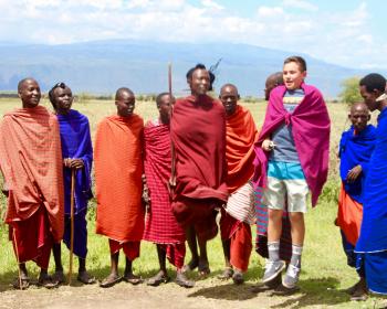 On our way from Karatu to Arusha, Colby, our grandson, participated in a Maasai jumping dance.