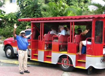 A sightseeing jitney on St. Thomas. Photo by Mary Taylor