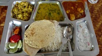 Typical <i>thali</i> plate.