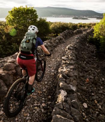 Riding the rocky trails of Croatia’s Krk Island. Photo courtesy of H+I Adventures