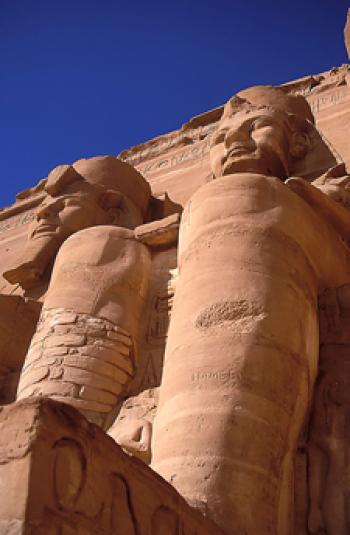 At the feet of Ramses II — Great Temple in Abu Simbel, Egypt. Photo courtesy of Bestway Tours & Safaris