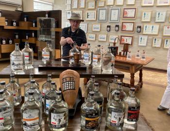 Don Tremblay at Hacienda La Caravedo distillery, famous for its pisco, in the Ica Valley of Peru. Photo by Lili Tremblay