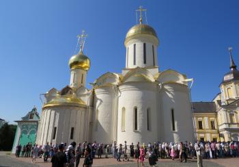 The Cathedral of the Assumption in Sergiev Posad, Russia.