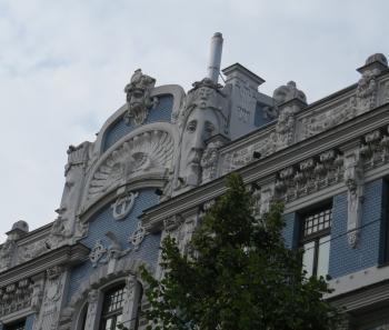 One of the many beautiful Art Nouveau buildings in Riga, Latvia.