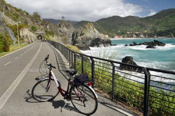 A bike ride between Levanto and the sleepy village of Bonassola offers up views of the Italian Riviera’s stunning coastline. Photo by Cameron Hewitt