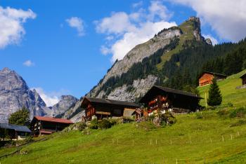 View of the Swiss alps: Beautiful Gimmelwald village. Photo by Dreamstime/TNS
