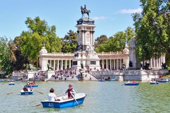 Once the private domain of royalty, Retiro Park is a festive outdoor escape with rental rowboats and great people-watching. Photo by Cameron Hewitt