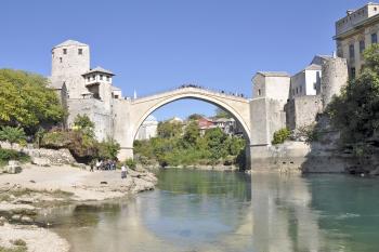 Mostar and its famous bridge, rebuilt after the war. Photo by Cameron Hewitt