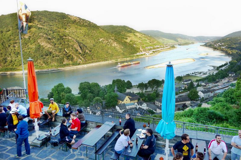At Jugendherberge Stahleck, one of Europe’s most scenic hostels, travelers sleep in a medieval German castle and enjoy a royal view of the Rhine River.