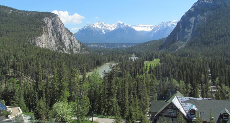 View from our room at the Fairmont Banff Springs Hotel.
