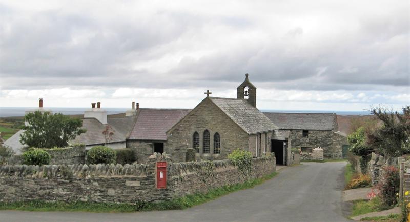 Stone walls and buildings are commonplace on the island.
