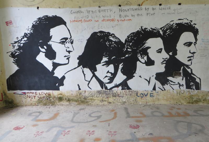 The best Beatles mural is located in the Auditorium. It is surrounded by years of graffiti from fans and well-wishers.