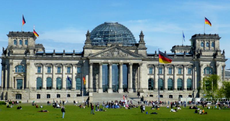 The Reichstag, opened in 1894, now houses the Bundestag (Federal Assembly) — Berlin.