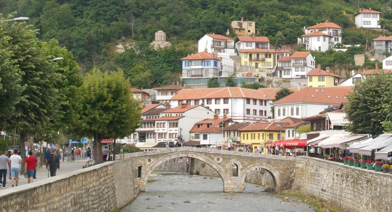 View of the Ottoman bridge in Prizren, Kosovo