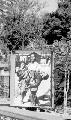 This is a picture of Hector Pieterson, the innocent black boy who was shot in Soweto on June 16, 1976. I photographed this enlargement in Johannesburg at the Hector Pieterson Museum in Orlando West, Soweto, which was built in memory of the 566 people who died that day. Photo: Wagenaar