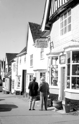Antique shops in Lavenham.