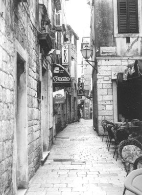 A medieval street in Trogir.