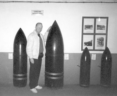 Bill Kofoed went deep within the tunnels of Schoenenbourg fortress to the powder magazine, now empty except for this display of artillery shells.