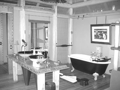 The  bathroom at Jao Camp, on an island near Kwetsani Camp.