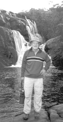 Ed Lifset at Baker’s Falls, two kilometers from “World’s End,” Horton Plans, Sri Lanka.