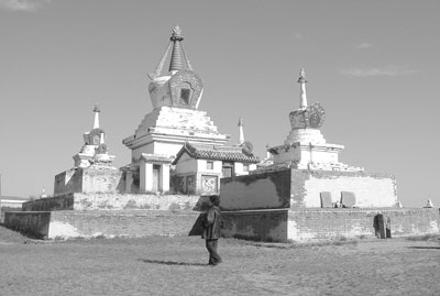 View of stupas at Erdene Zuu monastery.