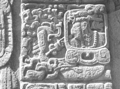 Detail of a glyph on a stela at Quiriguá.