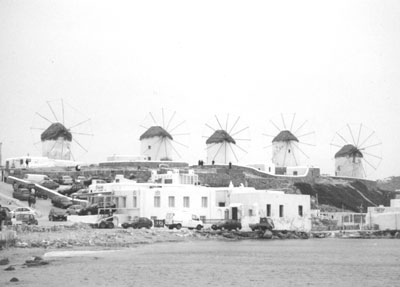 Windmills on Mykonos Island, Greece