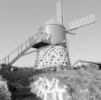 Windmills dot the landscape of Faial.
