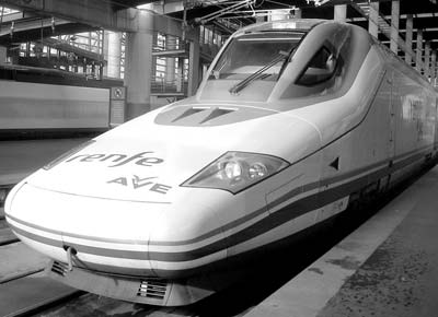 RENFE’s 205-mph Talgo 350 trains are known as “patos” (ducks) for their aerodynamic profile. Photo: Brunhouse