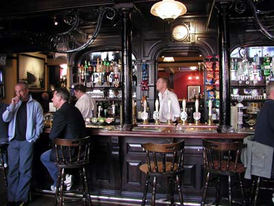 Interior of The Grapes pub in Southampton.