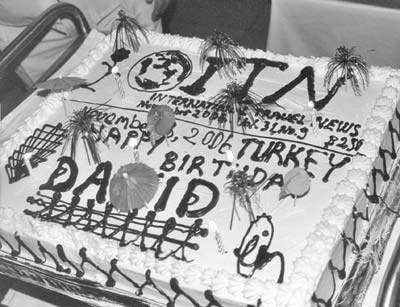 A special (chocolate) cake for ITN’s editor last year at the Vera Kaymakli Hotel in Cappadocia.