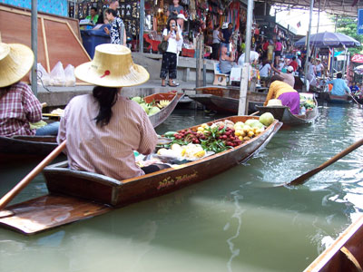 The floating market in Bangkok is an economic lifeline for many locals. Photos: Keck