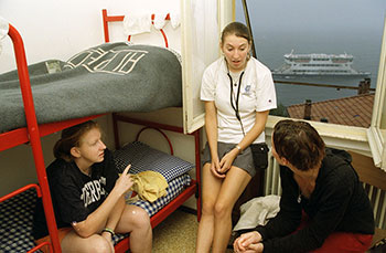 At hostels, you’ll save money and make new friends from around the world.