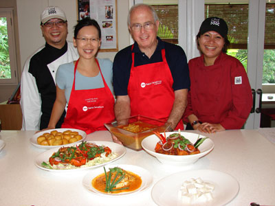 (l. to r.) Chef Alfie Jerome, Lynette Foo, John Scott and Chef Lulu. Photos: Scott