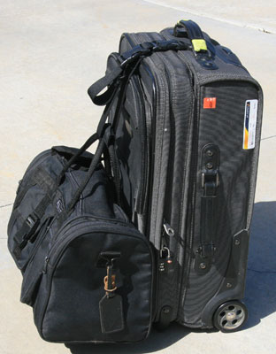 Carry-on and larger bag with strap attachment. Photo: Koehler